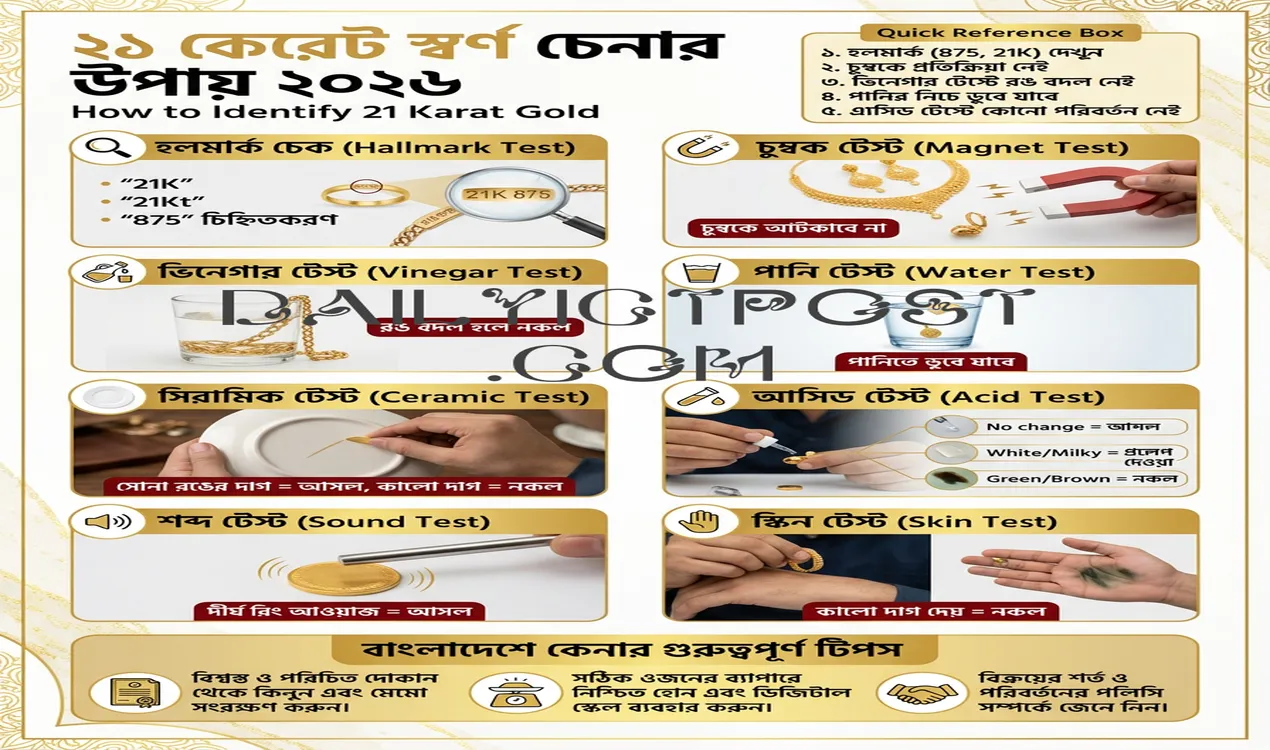 How to Identify 21 Karat Gold | ২১ কেরেট স্বর্ণ চেনার উপায় ২০২৬ (নির্ভরযোগ্য সূত্র)